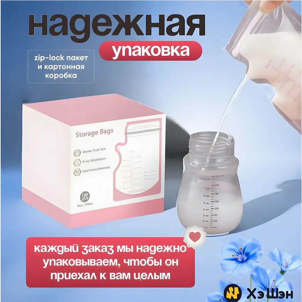 Картинки Пакеты для хранения грудного молока с двойной застежкой, 250 мл.30 шт.