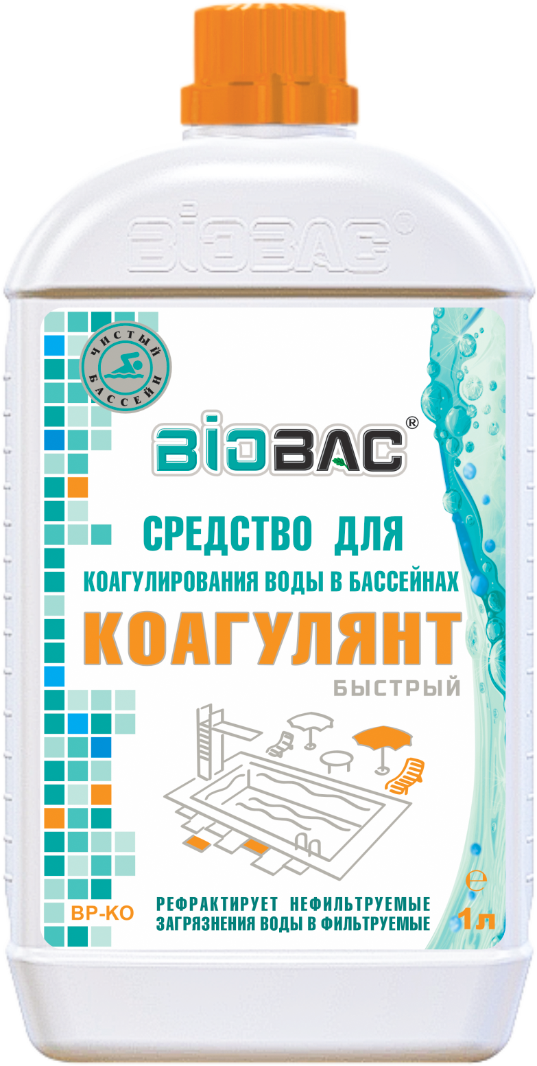 Средство для коагулирования воды в бассейнах коагулянт быстрый BP-KO 1 л