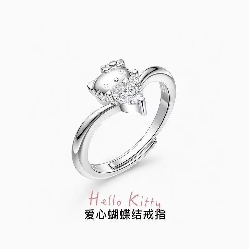 MINISO колечко Hello Kitty, Серебряный, Унисекс