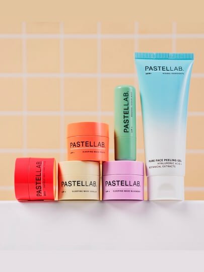 Набор PASTELLAB MINI: пилинг-гель, крем для ногтей, маска и ночная маска для губ