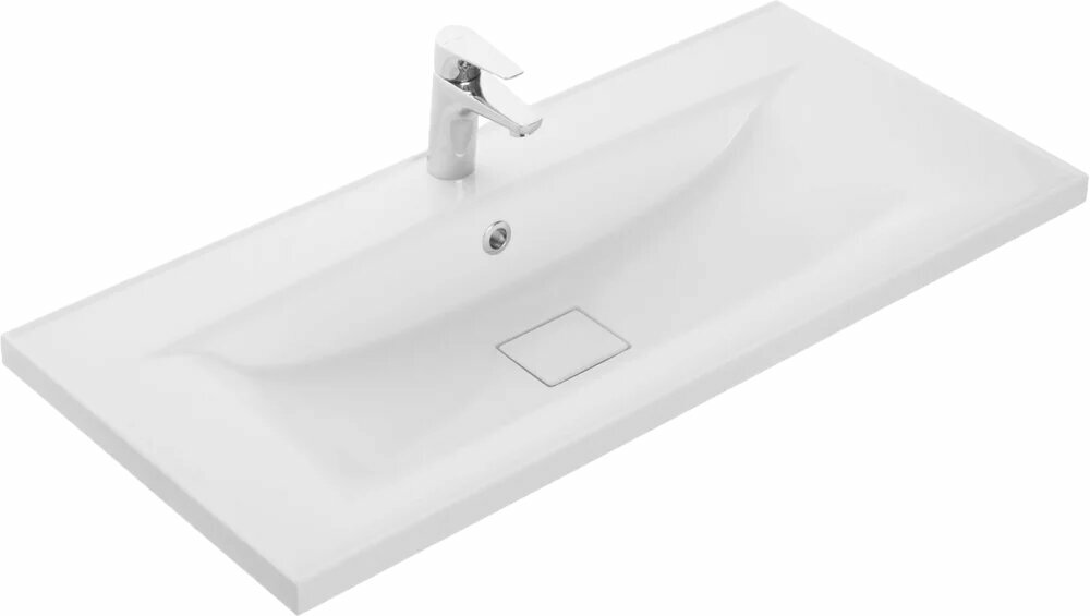 Мебельная раковина AQUATON Айрис 1A73273KAG010 100 из искусственного мрамора раковина для ванной со сливом-переливом белая прямоугольная