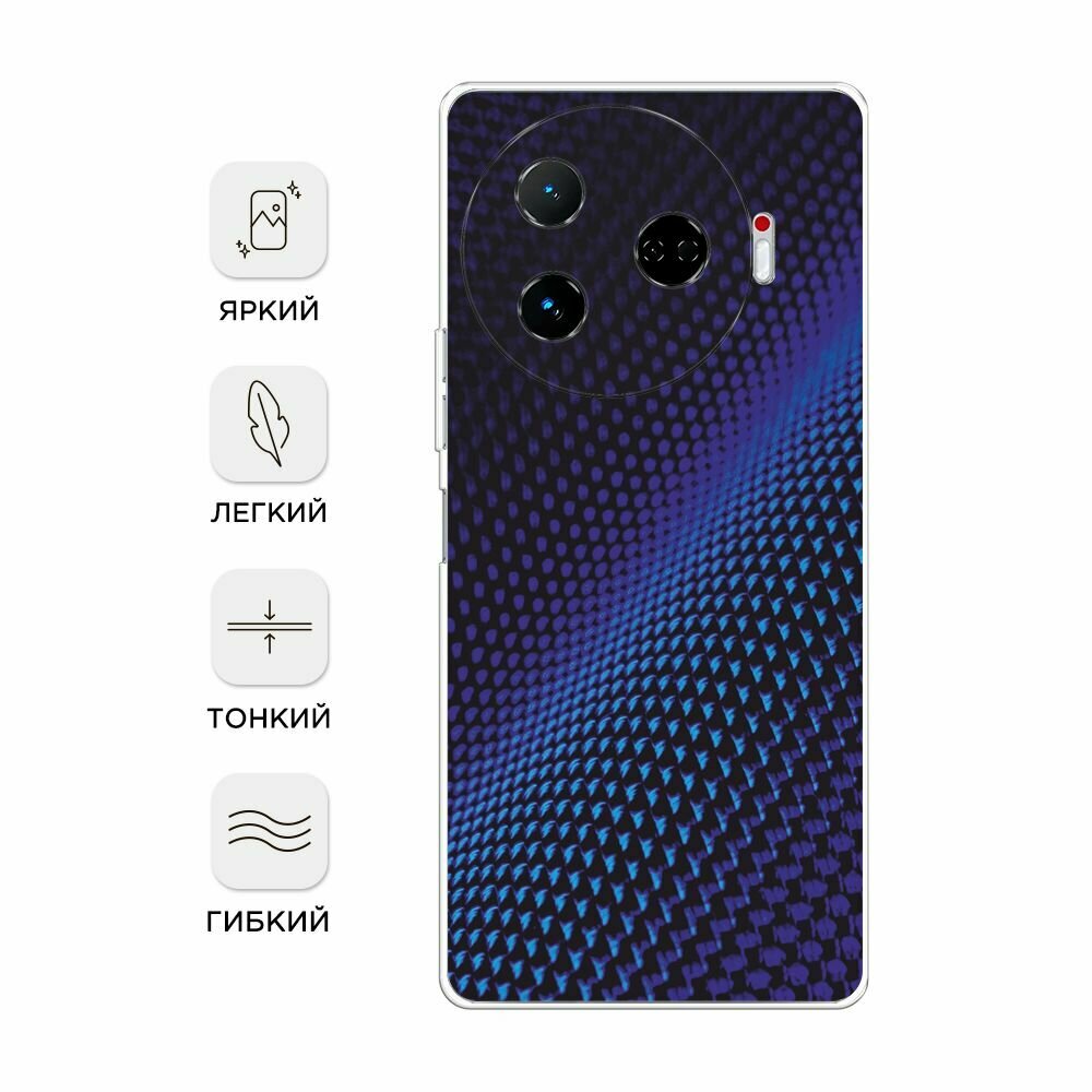 Чехол на Tecno Camon 30 Pro 5G / Текно Камон 30 Про 5G с принтом "Синий карбон" — фото 1