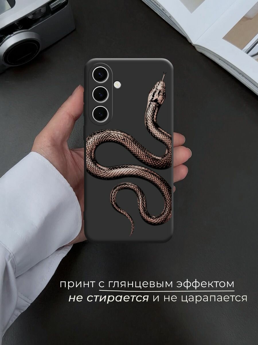 Чехол на Samsung Galaxy S25 FE / Самсунг S25 Фе с принтом Rose snake 2 — фото 1