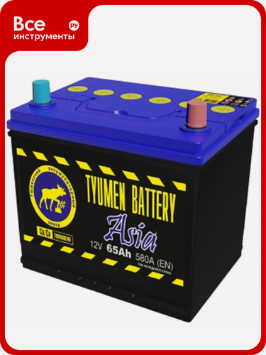 Изображение товара Аккумуляторная батарея TYUMEN BATTERY Тюмень 6ст -65.0 l TNSa65.0, 12‑вольтный кальциевый тип, клеммы толстый конус