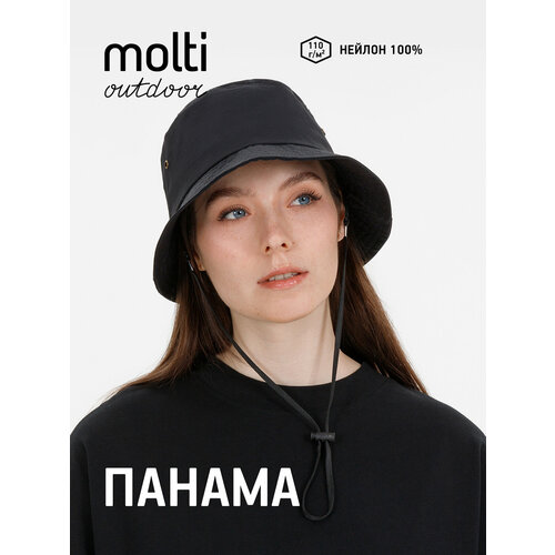 фото Панама molti базовая коллекция для мужчин и женщин, размер 58-60, черный
