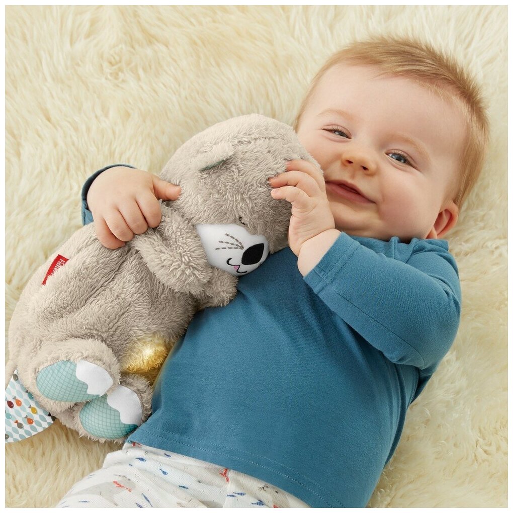 Развивающая игрушка для засыпания Fisher-Price Выдра FXC66, серый — фото 1