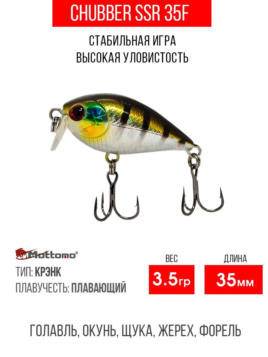 Воблер Mottomo Chubber SSR 35F 3,5g Bluegill Ghost