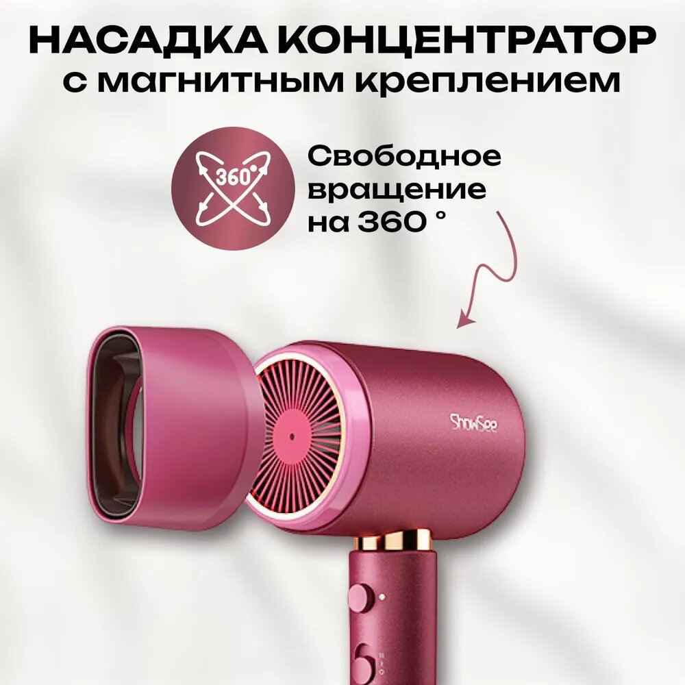 Картинки Фен Xiaomi ShowSee A11 Hair Dryer, мощность 1800Вт, 2 скорости, 3 температурных режима