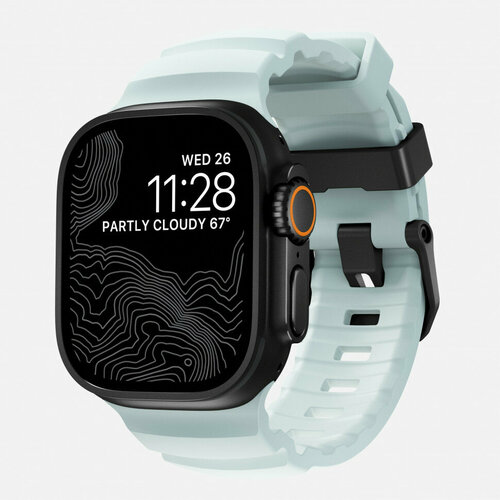 Ремешок Nomad Rocky Point Band для Apple Watch 49464544 мм синийчерный AtlanticBlack 15740₽