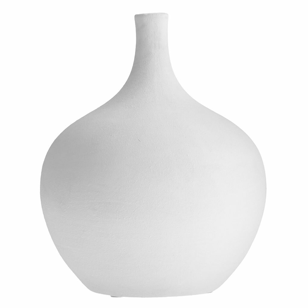 Ваза настольная керамическая "Фруктус" 1,9л, белый, фактурная глазурь — фото 1