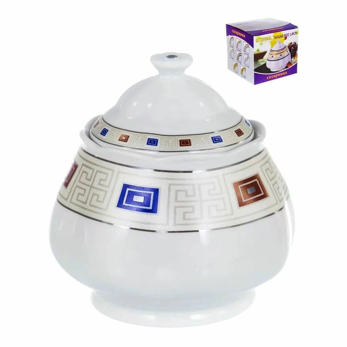 Сахарница Guterwahl  Венера   Мицар  серебристый декор  фарфор  400 мл