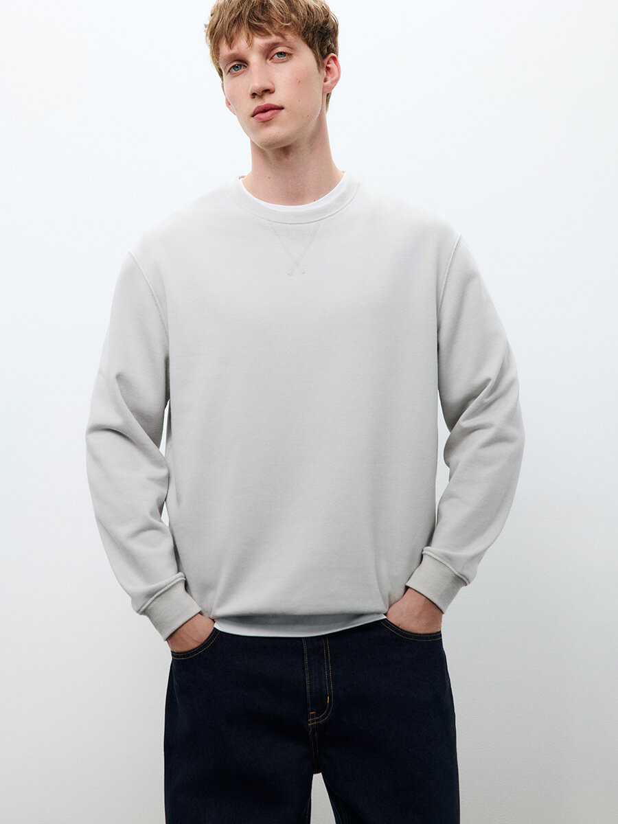 Толстовка Befree Man Basic размер L  серый меланж