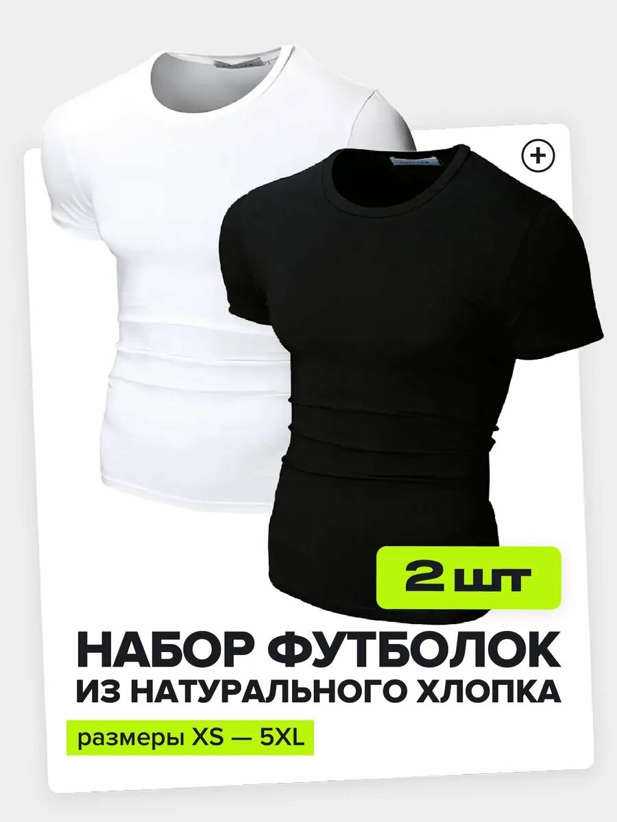 Футболка Envy Lab  2 шт   размер M  черный  белый