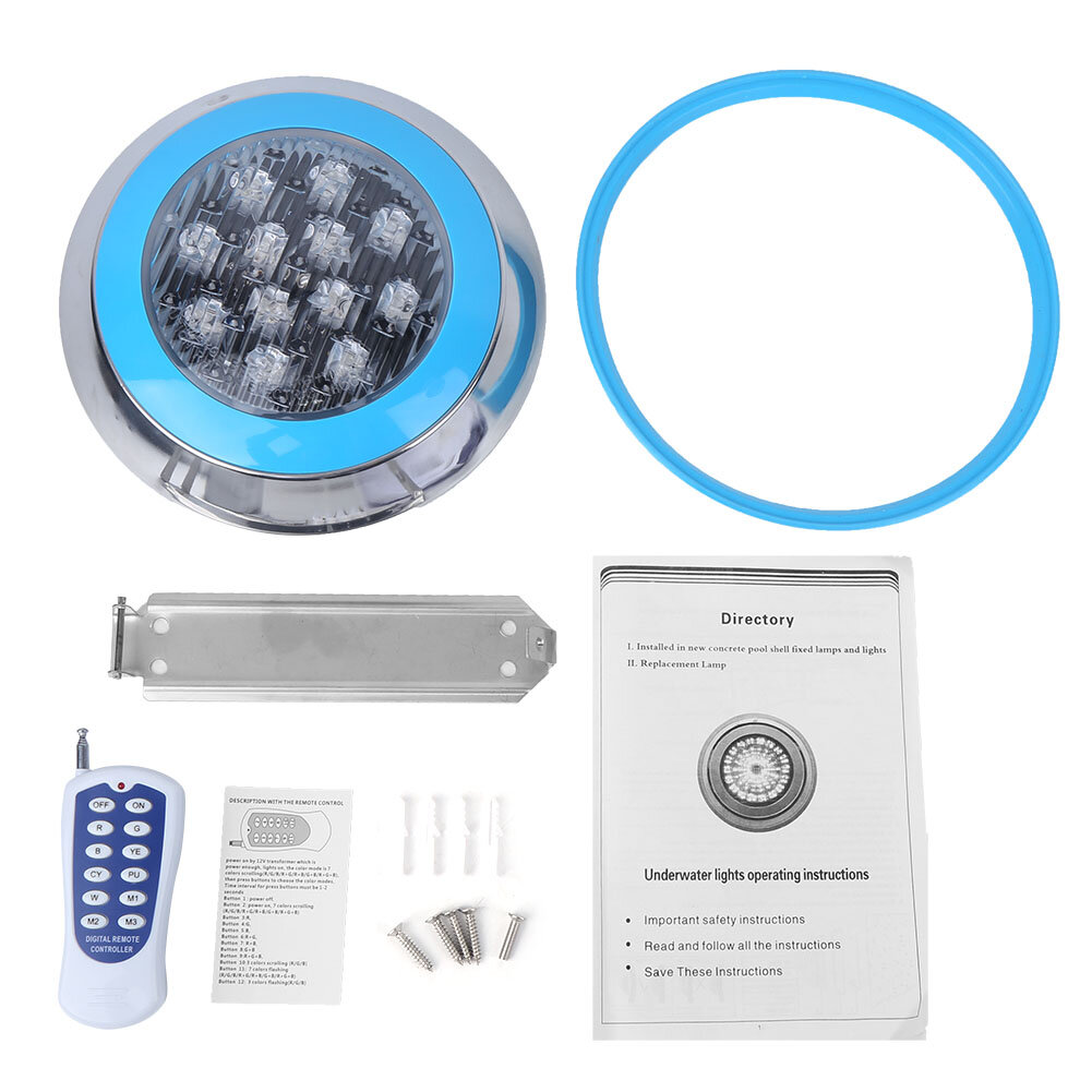 12LED 12W AC12V Настенный светильник для бассейна с дистанционным управлением IP68 Декор подводных огней