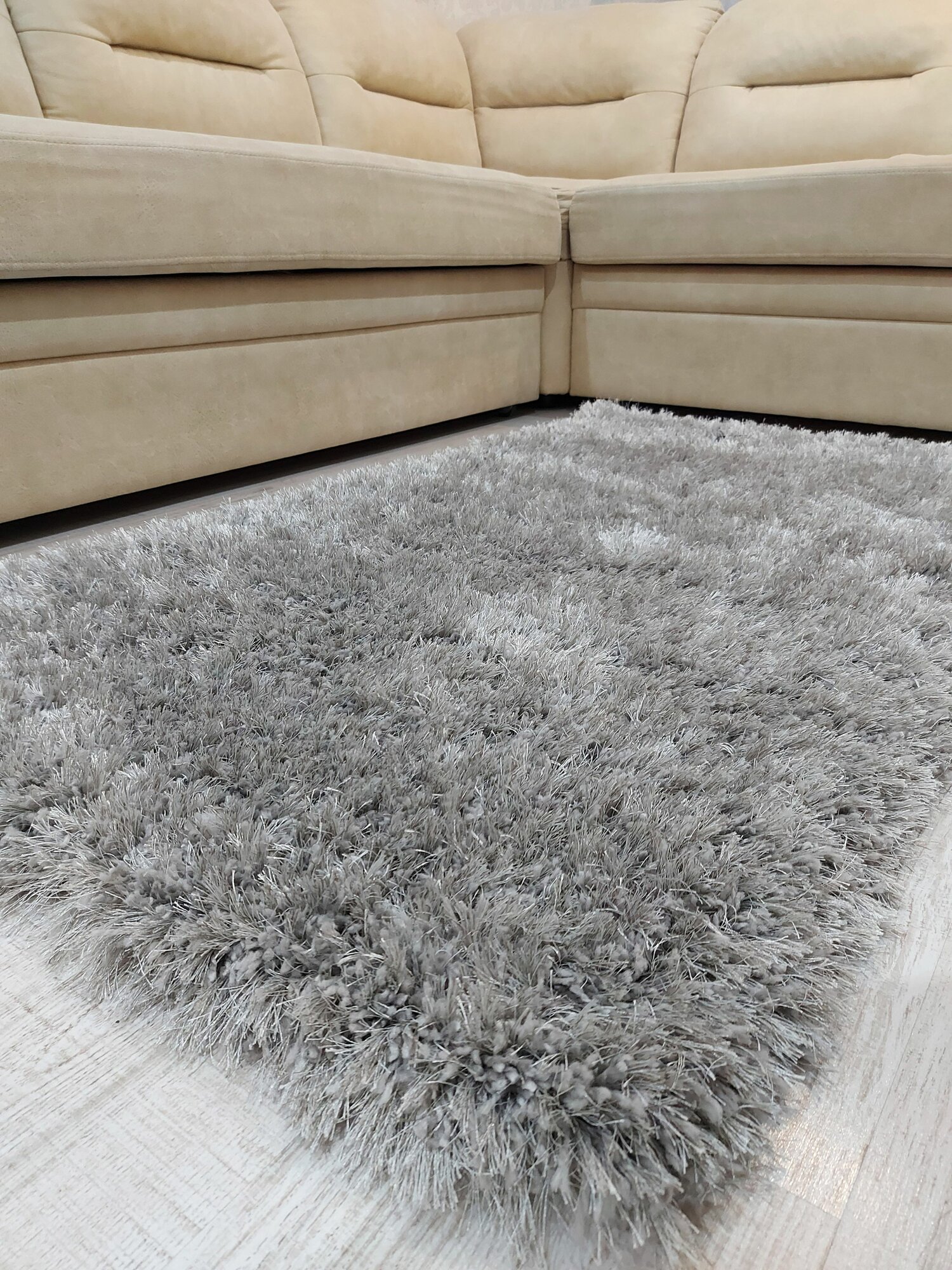 Ковер прикроватный пушистый полушерстяной Rhapsody 0.6 x 1.2 серый (Бельгия - OSTA)