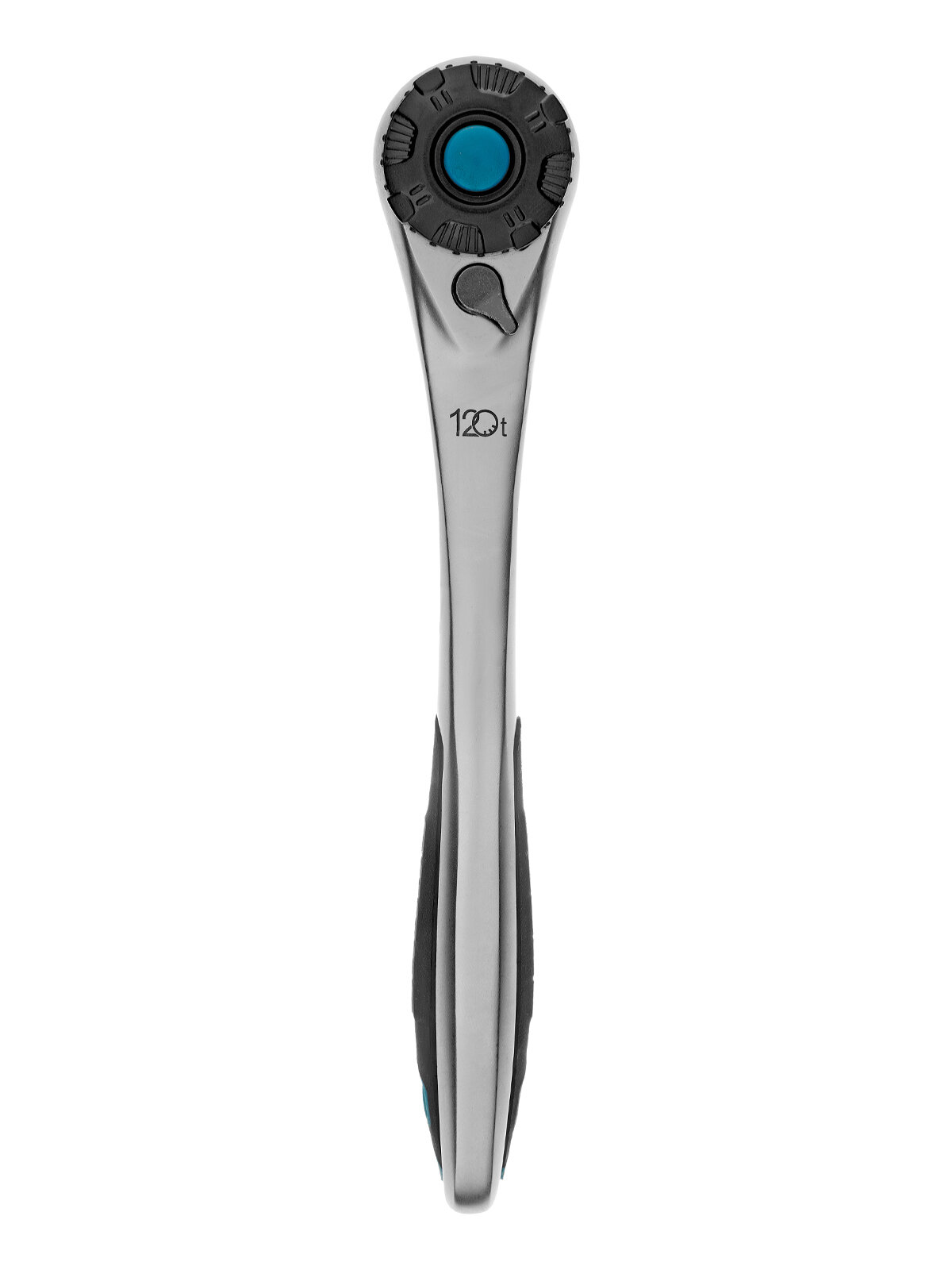 Ключ-трещотка Gross 1/4", CrV, 120 зубьев, с быстрым сбросом, цельнометаллический, хром 14135 — фото 1
