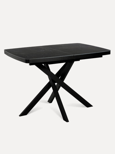 Изображение товара Стол керамический раздвижной DALLAS LIGHT 110 NERO CER на металлокаркасе, столешница керамика, цвет черный, 110(150)х80 см