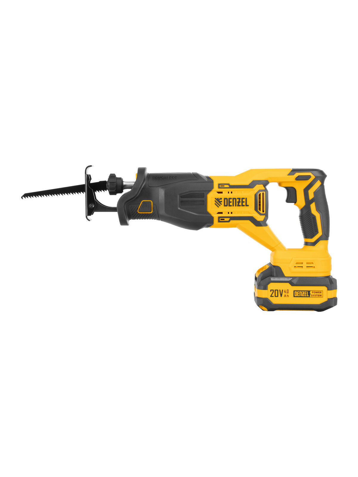 Пила сабельная аккумуляторная бесщеточный двигатель Denzel, RS-250, Li-Ion, 20 В , 28802 — фото 1