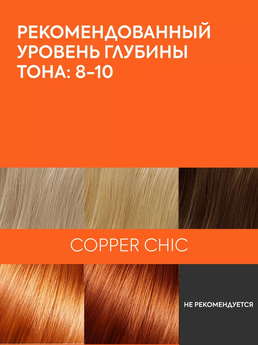 Тонирующая маска для волос ICE Professional Copper Chic C44 рыжий, оттеночная с эффектом ламинирования 140 мл — фото 1