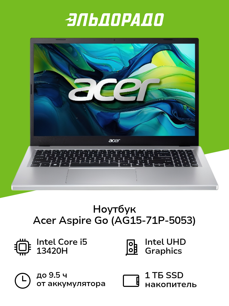Ноутбук Acer Aspire Go 15.6"/Core i5 13420H/16/1 TB/Win11 (AG15-71P-5053)
