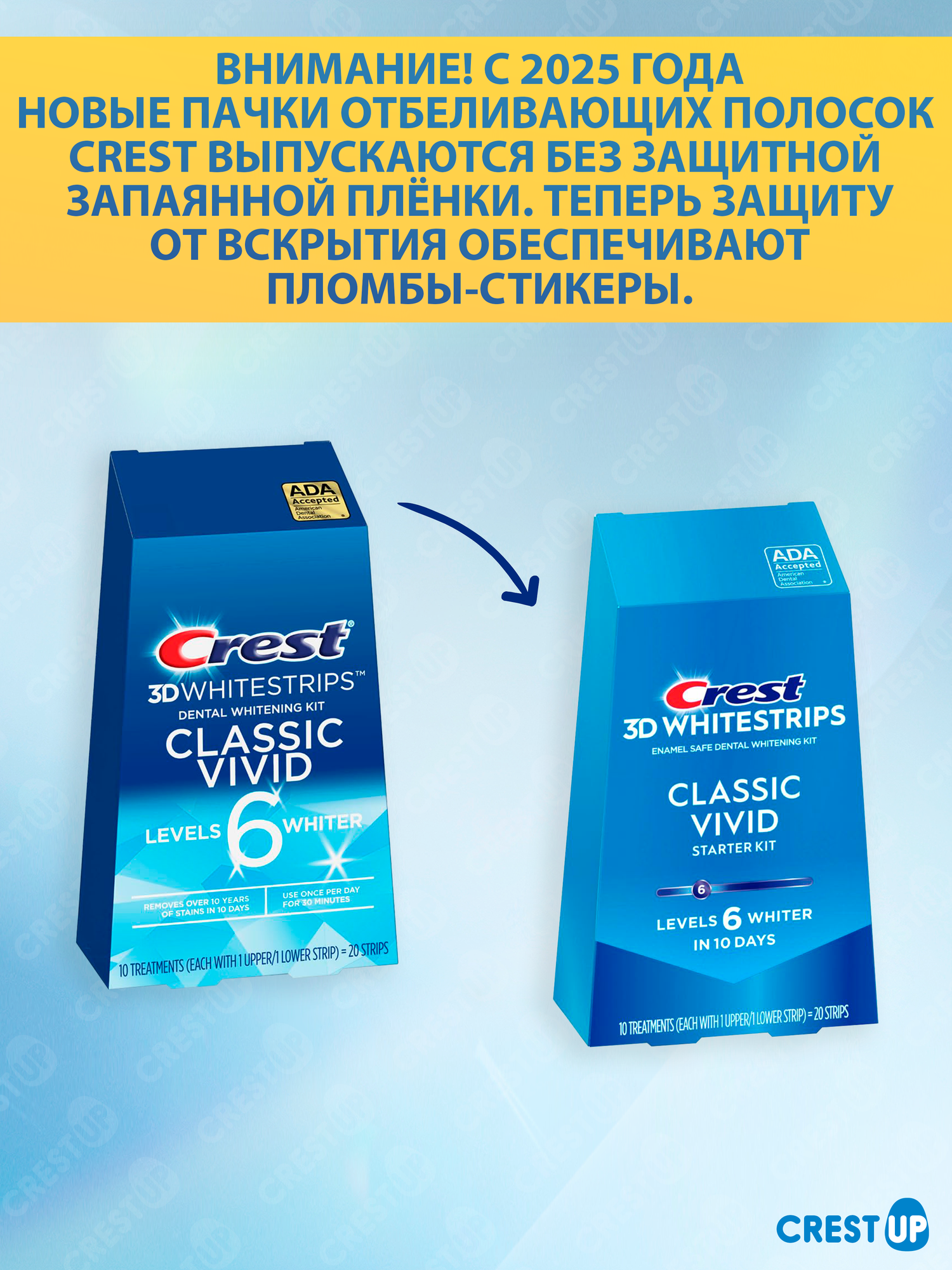 Картинки Отбеливающие полоски для зубов Crest 3D Whitestrips Classic Vivid