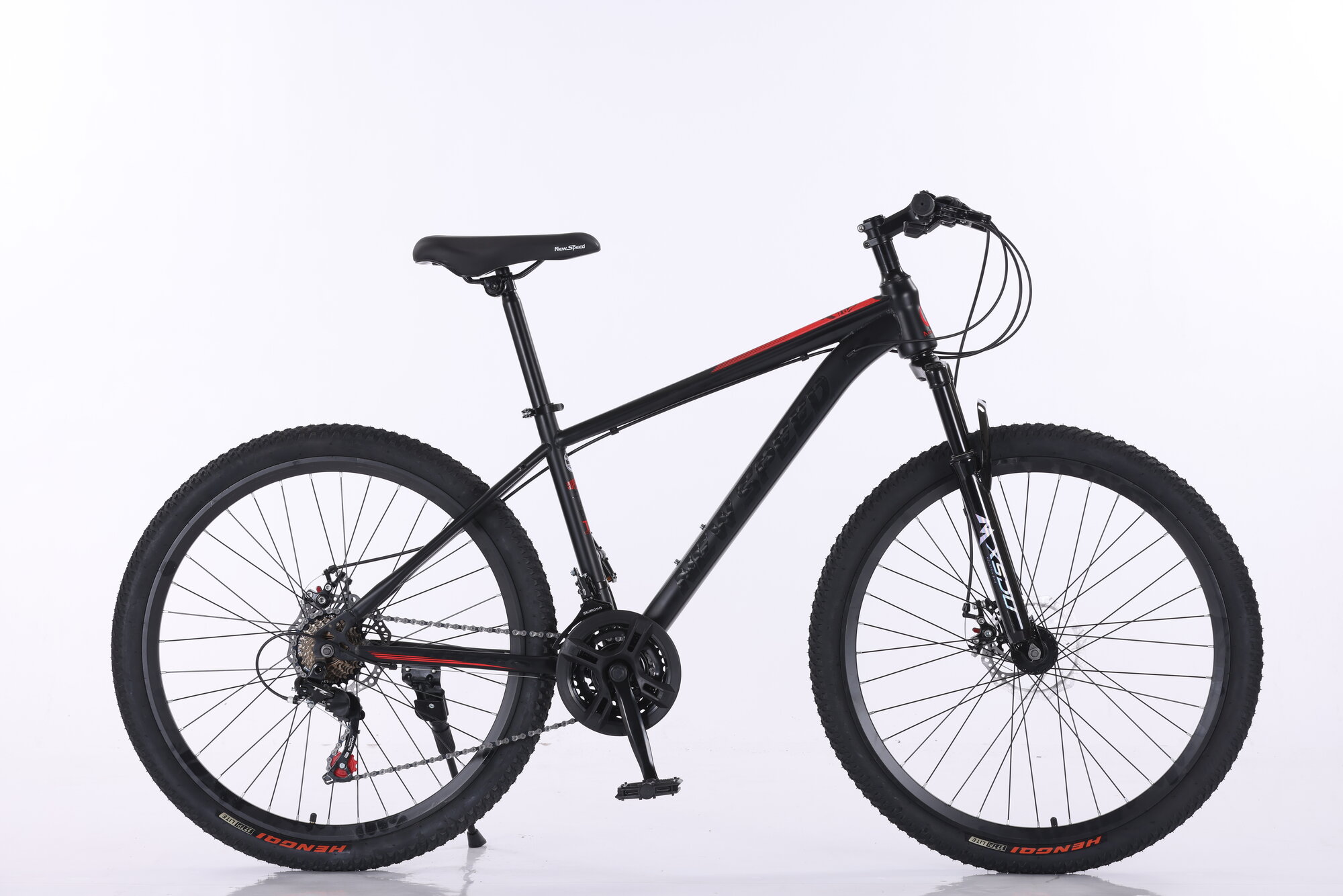 Велосипед горный Schwenker New Speed N750 (26' колеса, черный/красный, 16" рама, 21 ск, 2025/2026)