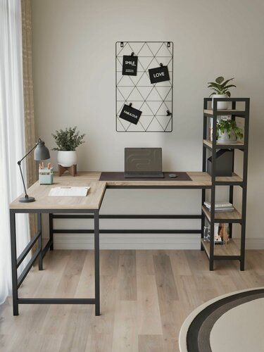 Изображение товара Компьютерный стол Landloft "Гордон Макси" Loft, угловой, цвет дуб сонома