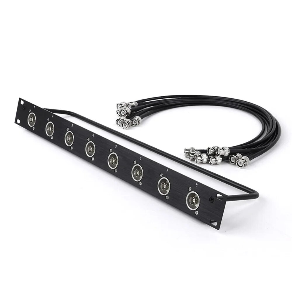Патч-панель GuerGuo 8-портовая BNC 1U, SL-RG58 Cable-0.5M
