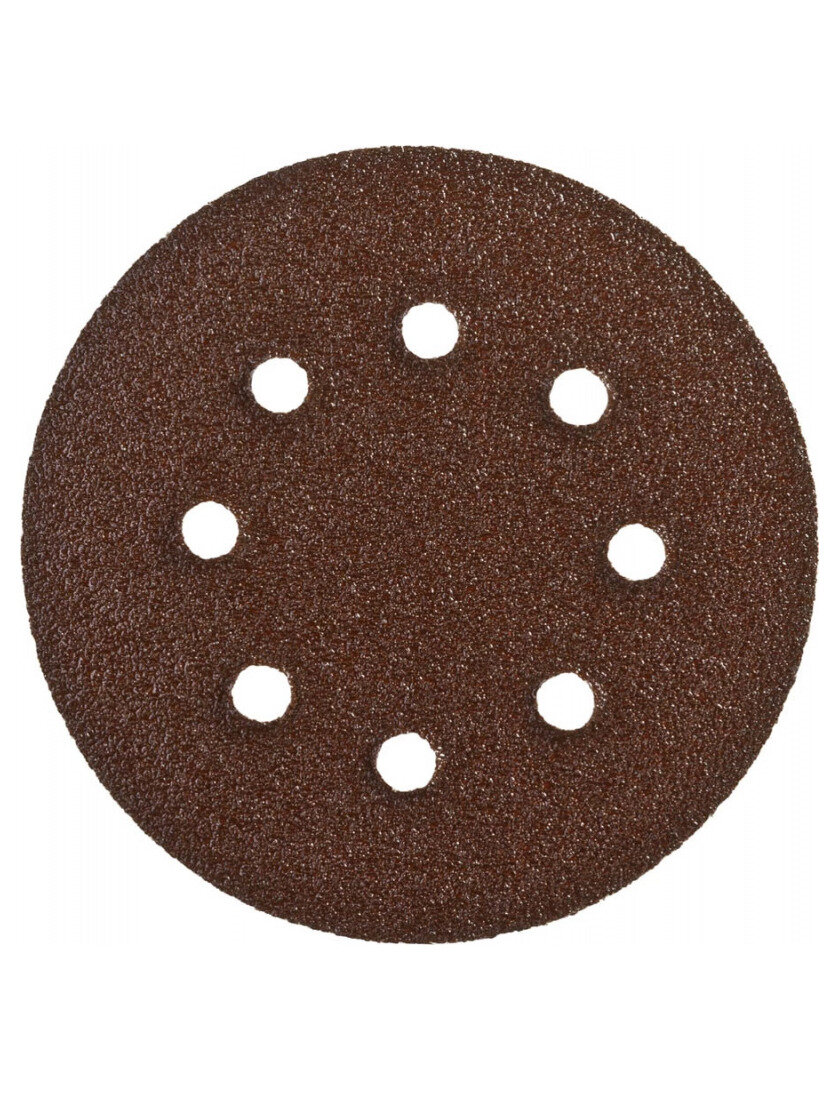 Круги шлифовальные из абразивной бумаги Стандарт 8 отв Р40 150 мм 5 шт ЗУБР
