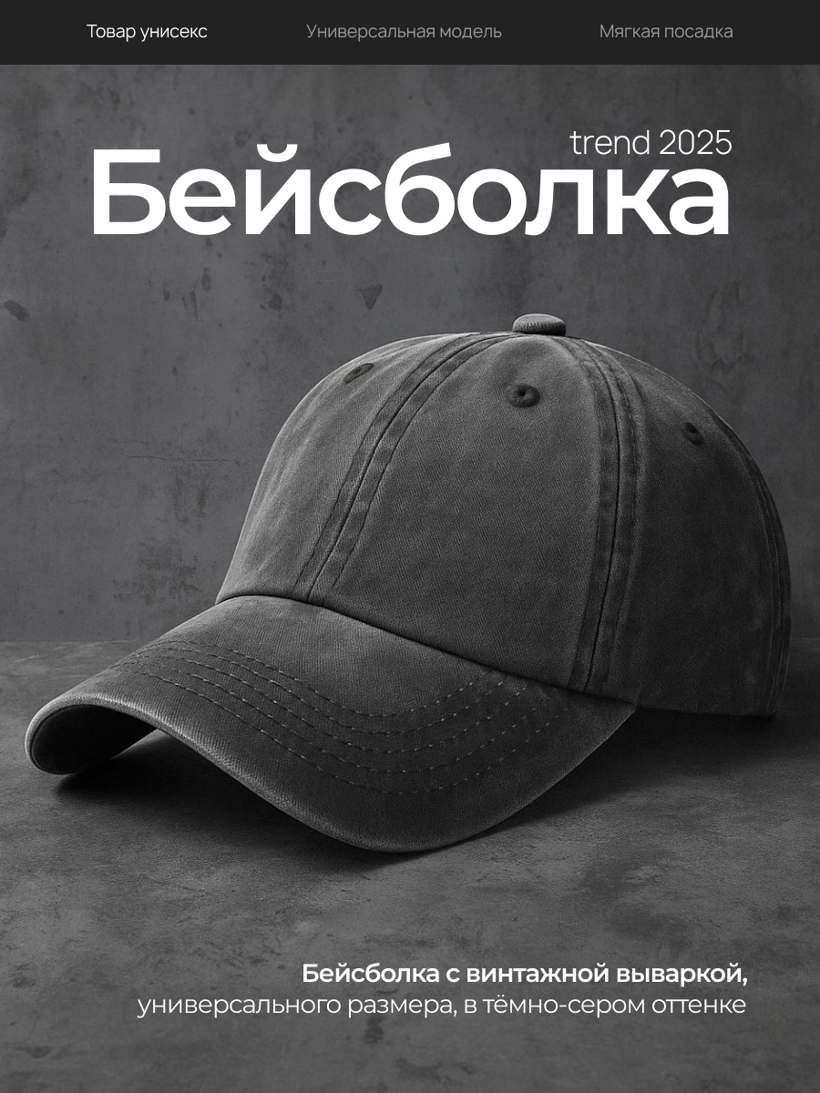 Бейсболка DRAKON IRG Весна-лето 2025 для взрослых и детей
