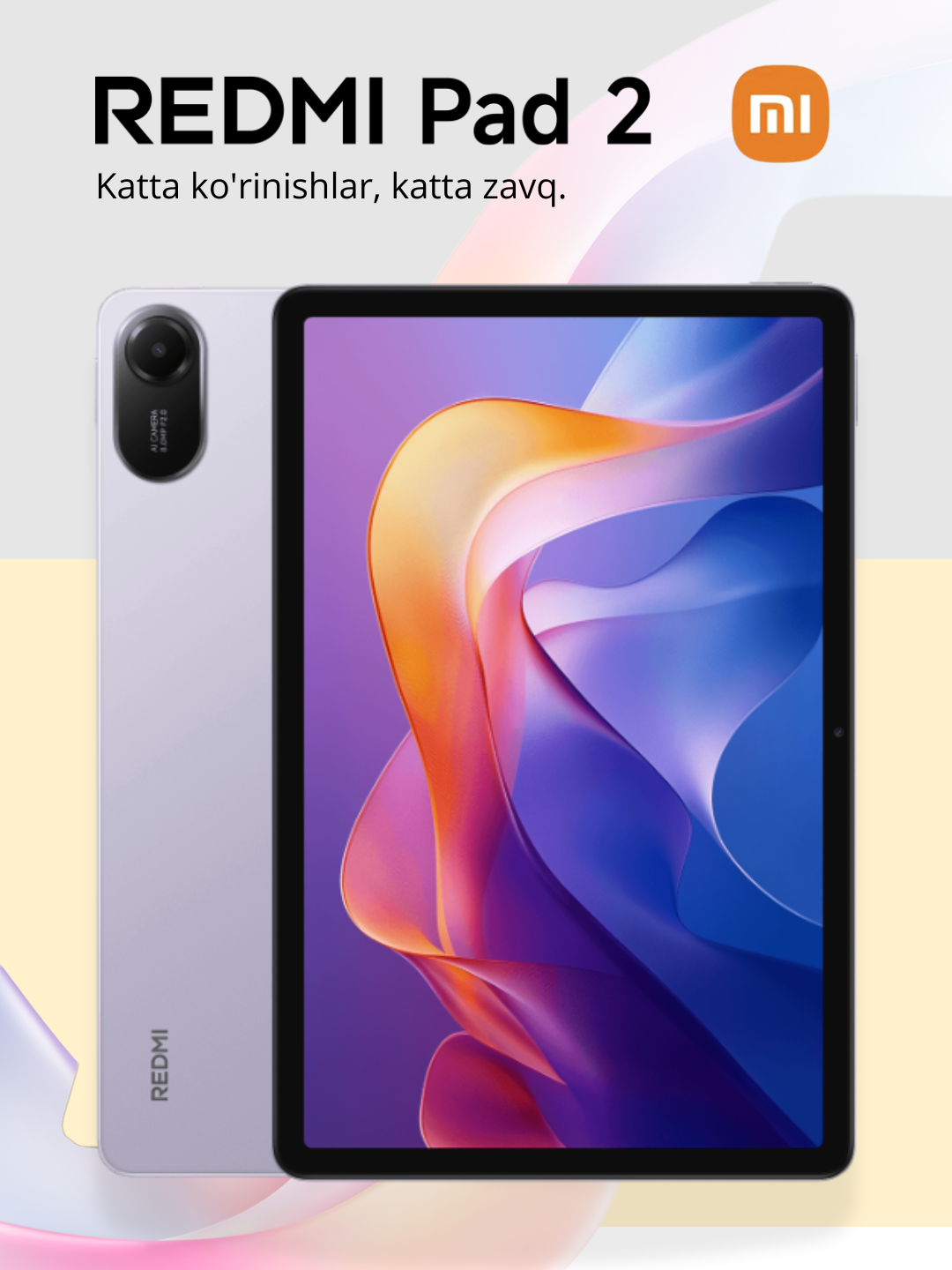 Планшет Xiaomi Redmi Pad 2, (4g sim -2) 4/128 ГБ, фиолетовый, IPS-90 Гц, Гарантия Carvonshop 24 месяца