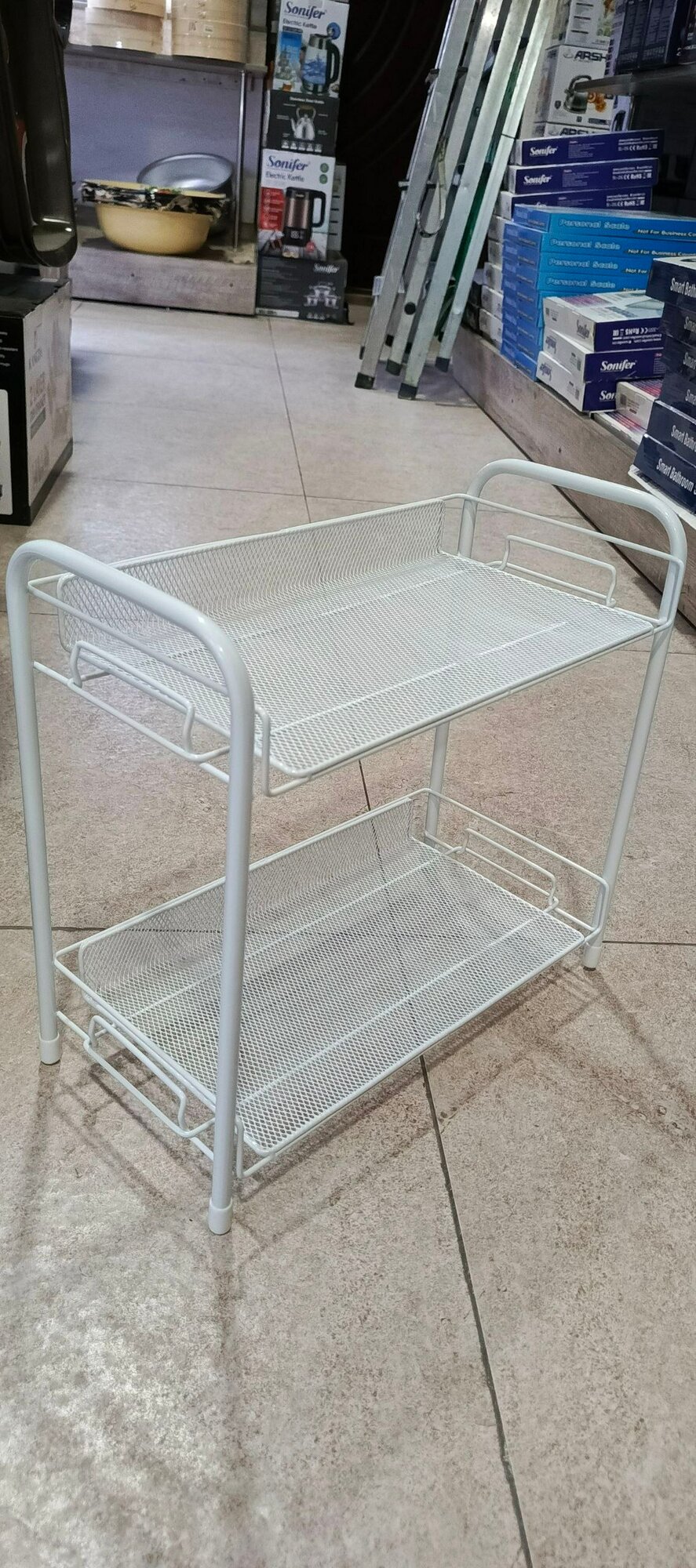 Двухслойный, железный, кухонный стеллаж