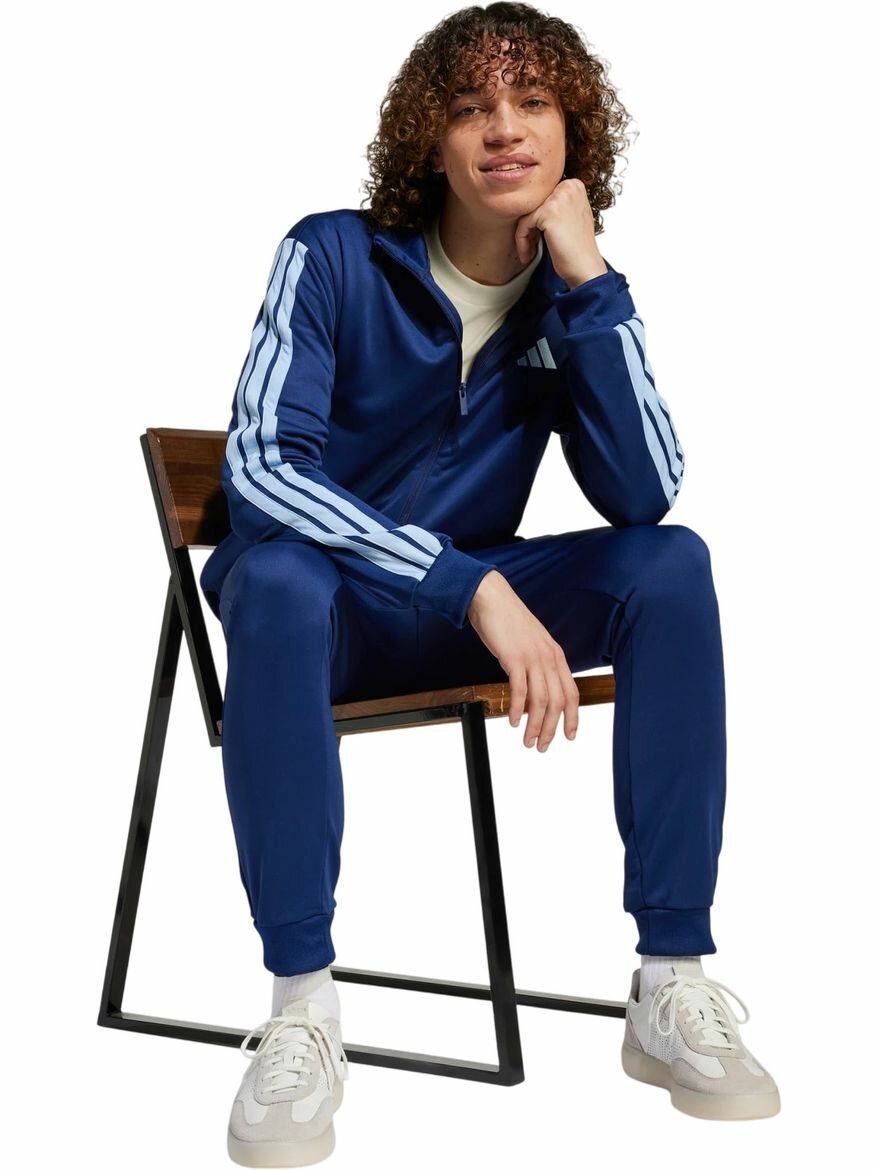 Костюм спортивный adidas Basic 3-Stripes French Terry Track Suit, размер L, синий — фото 1