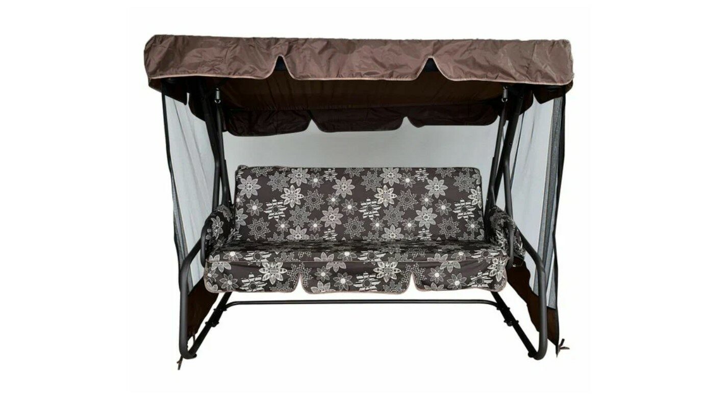 Качели Greengard Санторини металл 3 места коричневые до 250кг 130x210x160см