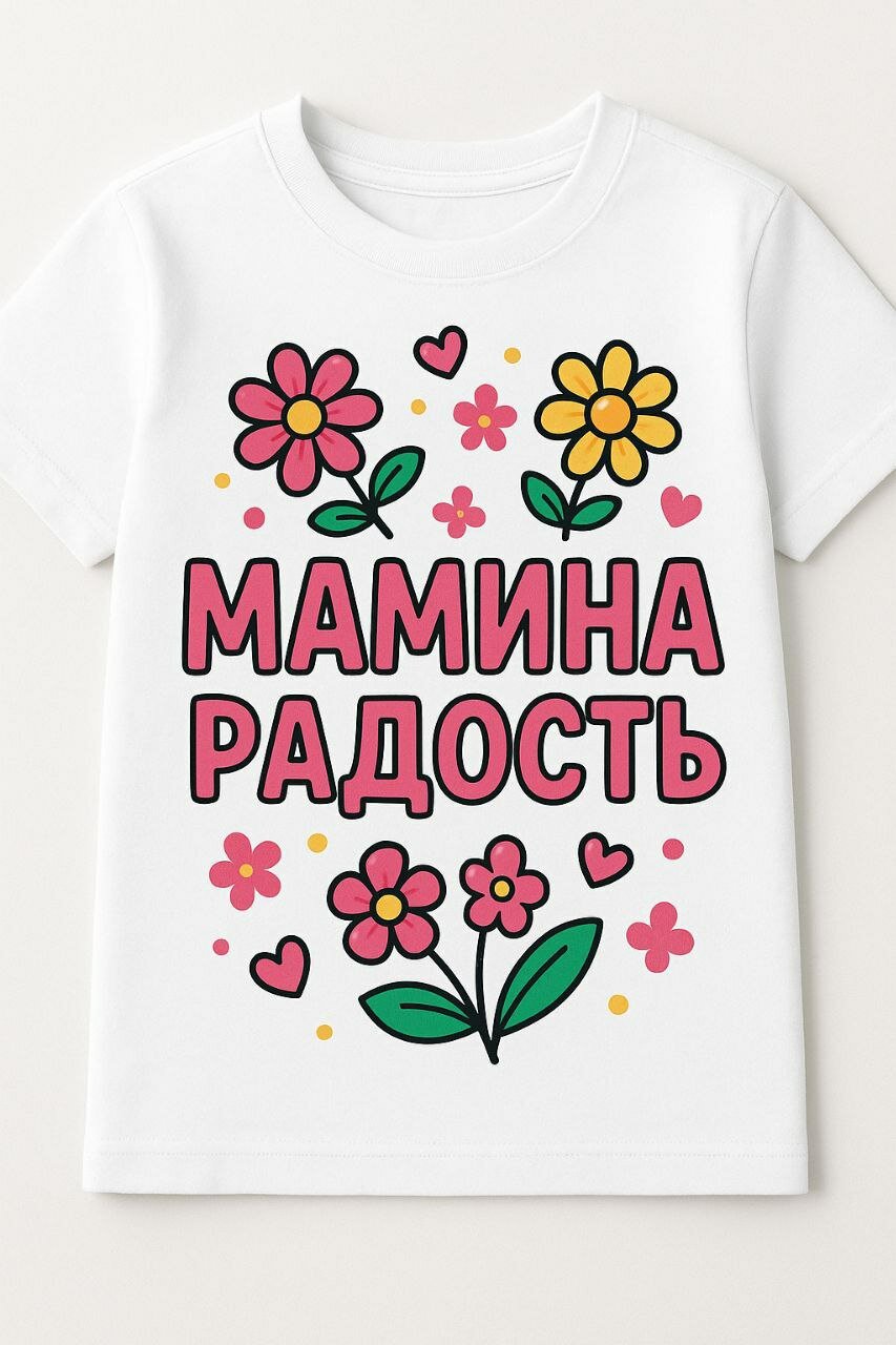 Термонаклейка "Мамина радость", для детской одежды, белая, размер A5