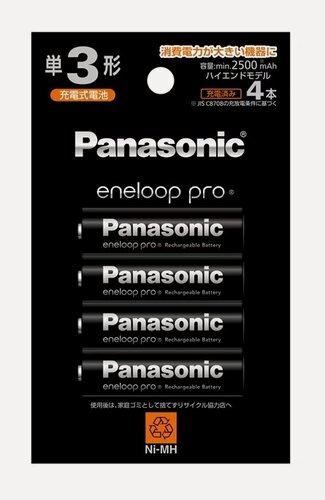 Изображение товара Аккумулятор Panasonic Eneloop Pro AA 2500mAh Ni-Mh BK-3HCD/4, 4 штуки