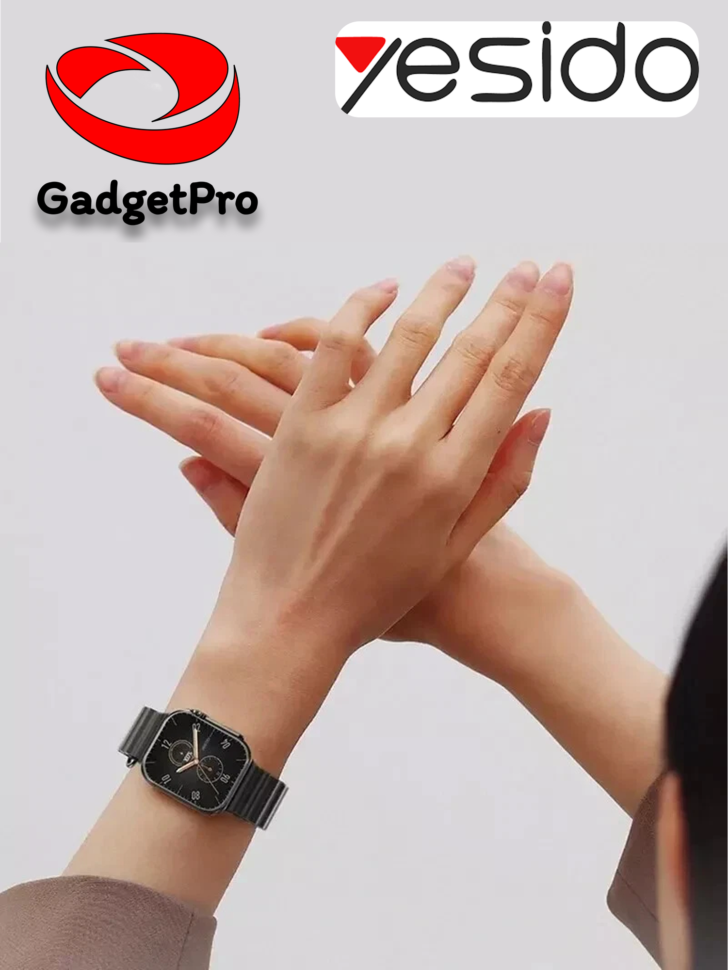 Смарт-часы Yesido IO21, 1,96″ IPS, Bluetooth-звонки, GPS, пульсометр, шагомер, IPX4, металлический ремешок, черные