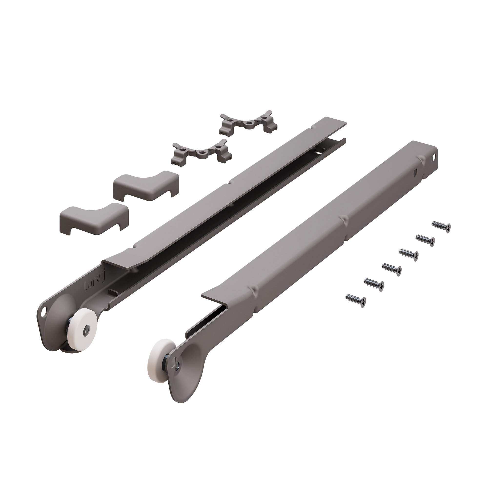Комплект роликовых направляющих Лион 365 мм сталь цвет серый