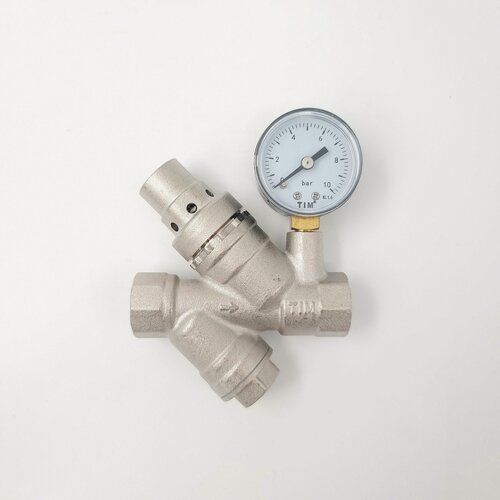 Изображение товара Редуктор давления 1/2", поршневой с фильтром и манометром, TIM, BF2812A