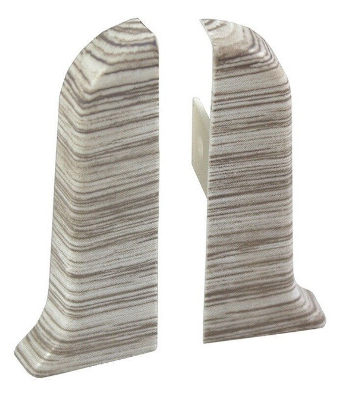 Заглушки для плинтуса MIXTON / Микстон с текстурой левая и правая ПВХ цвет липа амурская 56×10мм 2шт. / строительство и ремонт