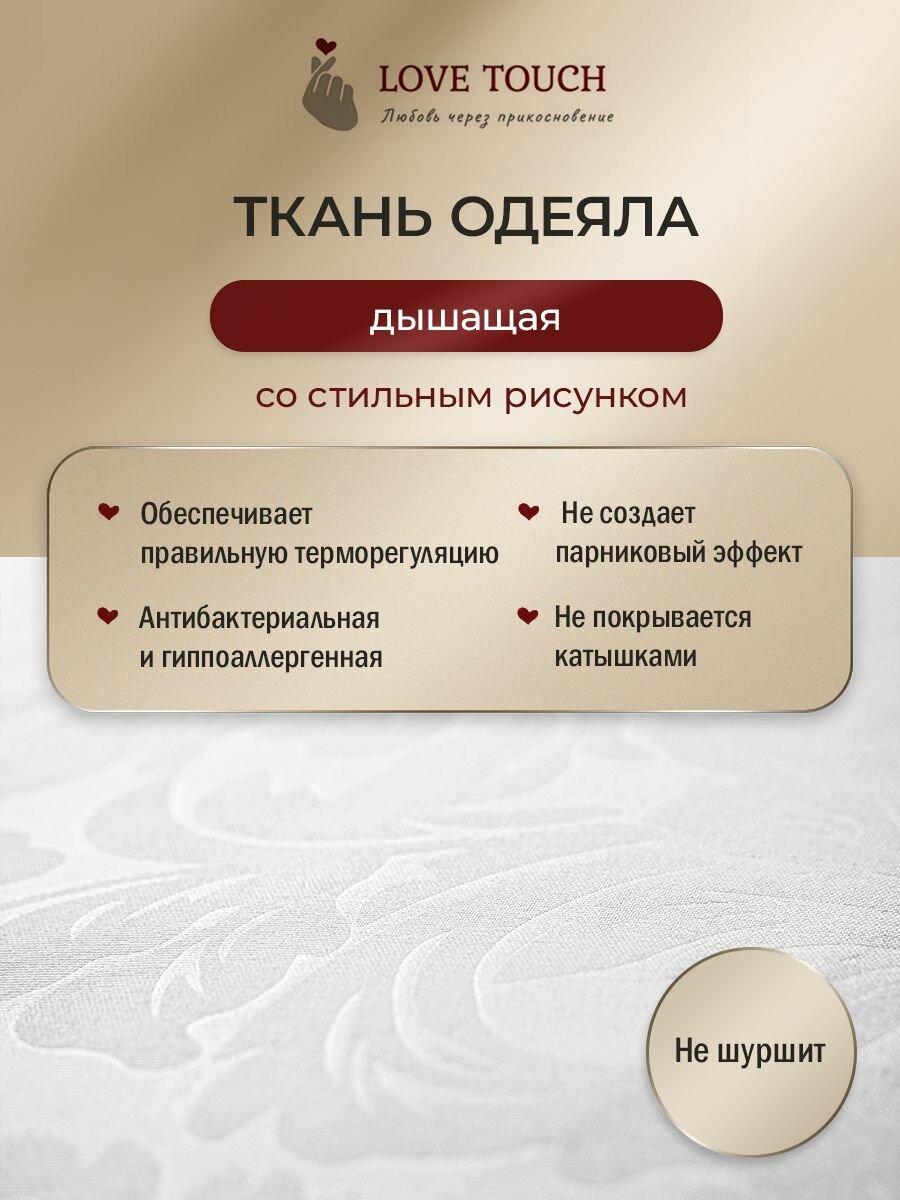 Одеяло Евро 200х220 см всесезонное Love Touch 300гр/м2 — фото 1
