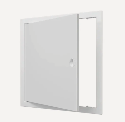 Изображение товара Люк-дверца ревизионная 400х400мм (418х418 с фланцем, 396х396 по посадке) с ручкой, АБС пластик