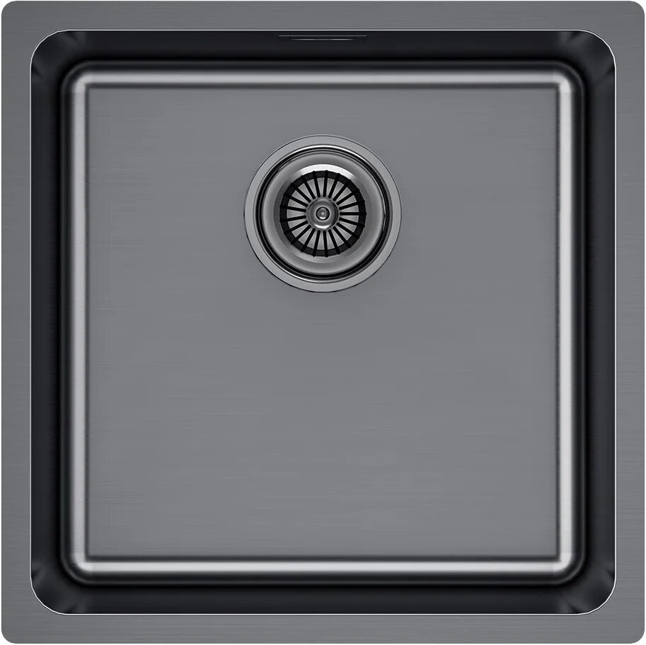 Мойка кухонная Paulmark Yuni YU44-GM металлическая 44x44 мойка для кухни квадратная встраиваемая снизу российская