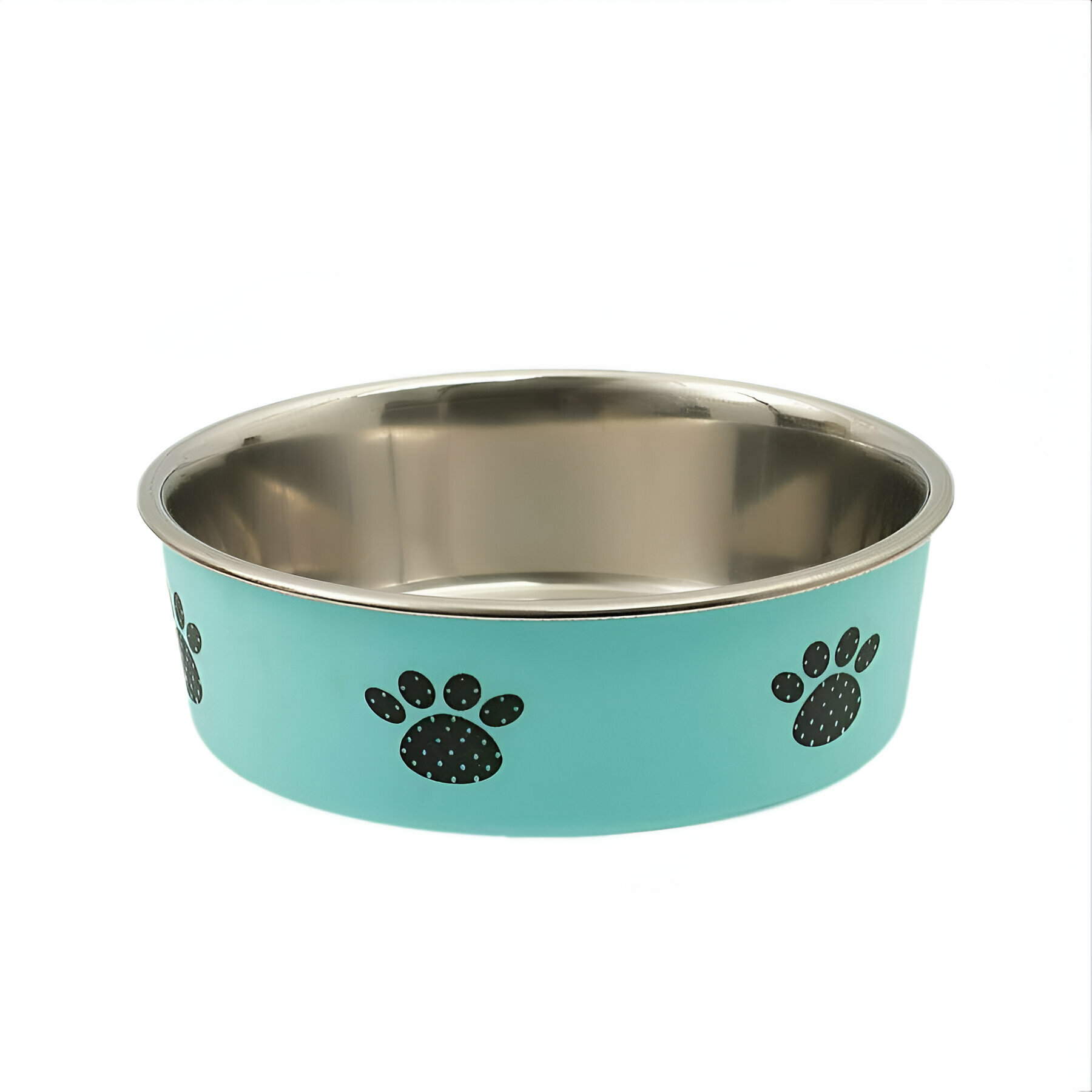 Миска для домашних животных HOMEPET Heavy Лапки 18 л металлическая утяжеленная зеленая