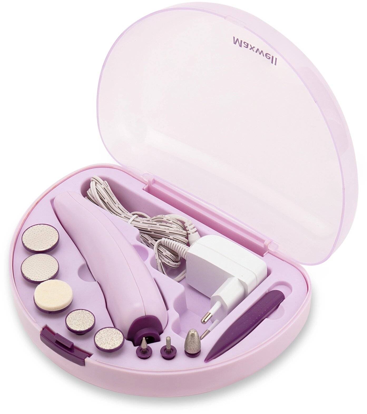 Набор маникюрный Maxwell MW-2601 розовый/фиолетовый 8 насадок