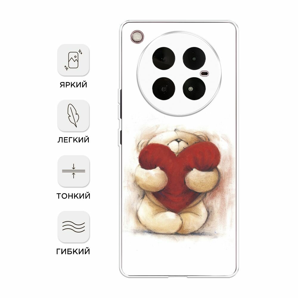 Чехол на Infinix Zero 40 4G / Инфиникс Зеро 40 4G с принтом "Мишка с сердцем 1" — фото 1