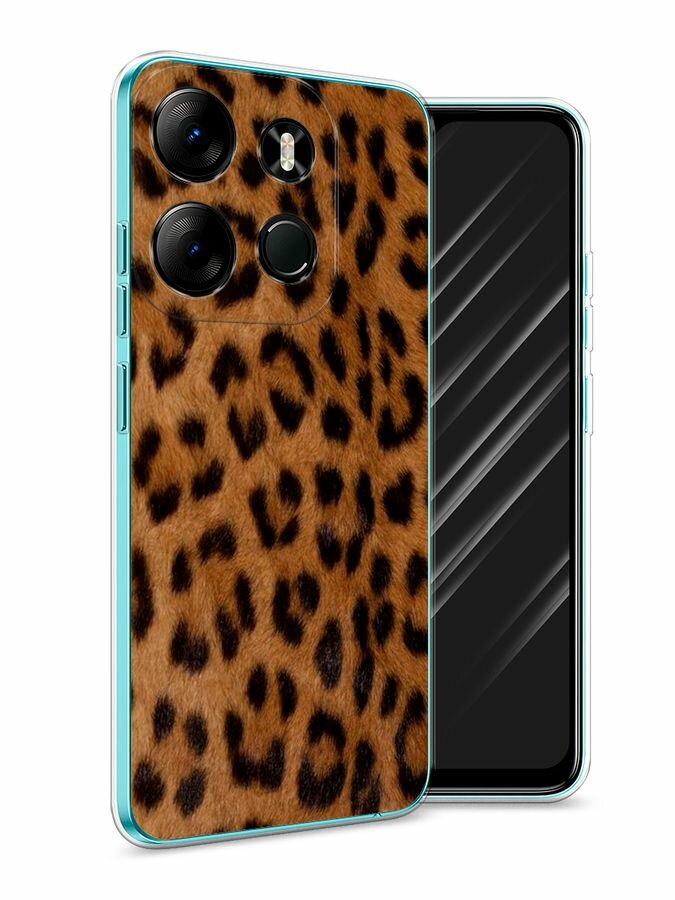 Чехол на Tecno Spark Go 2023/Infinix Smart 7 / Текно Спарк Гоу 2023/Инфиникс Смарт 7 с принтом "Мех леопарда"