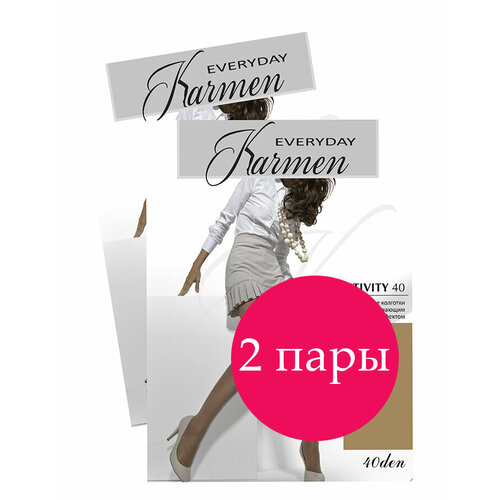 фото Колготки karmen activity, 40 den, 2 шт., размер 4, antilope