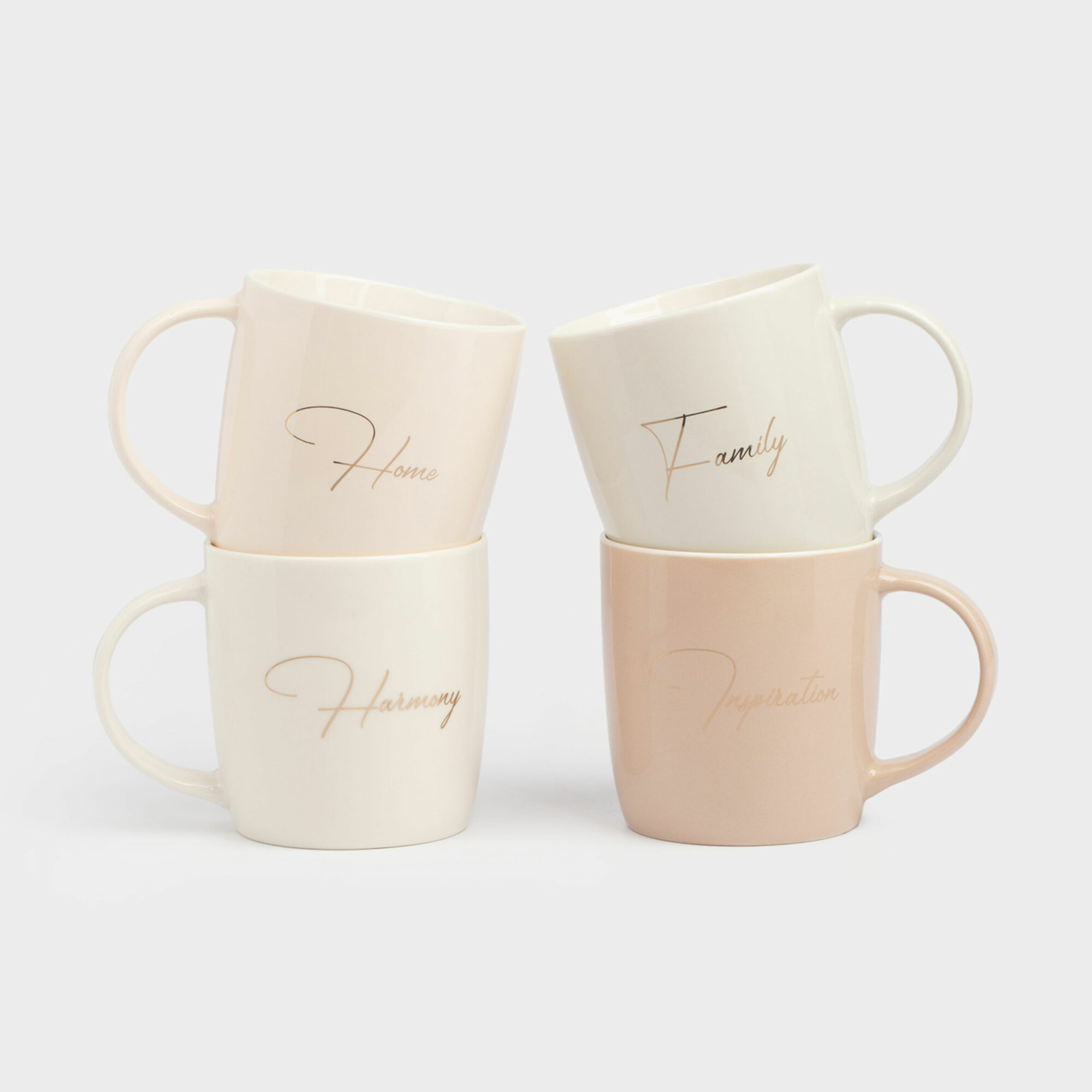 Кружка 330 мл 4 шт фарфор N Микс Scroll