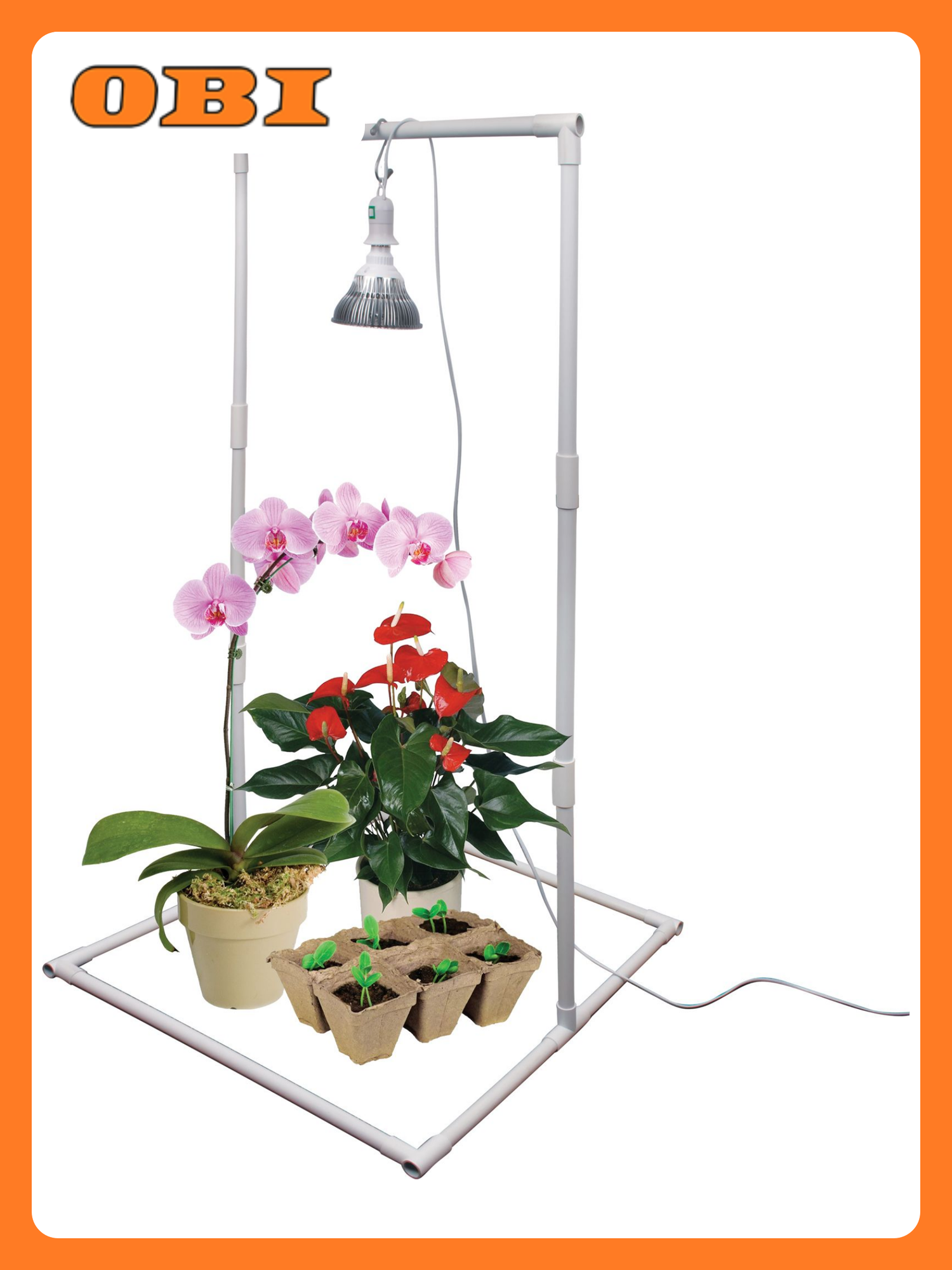 Подставка для фитолампы GARDEN SHOW пластик белая 58x76x55 см